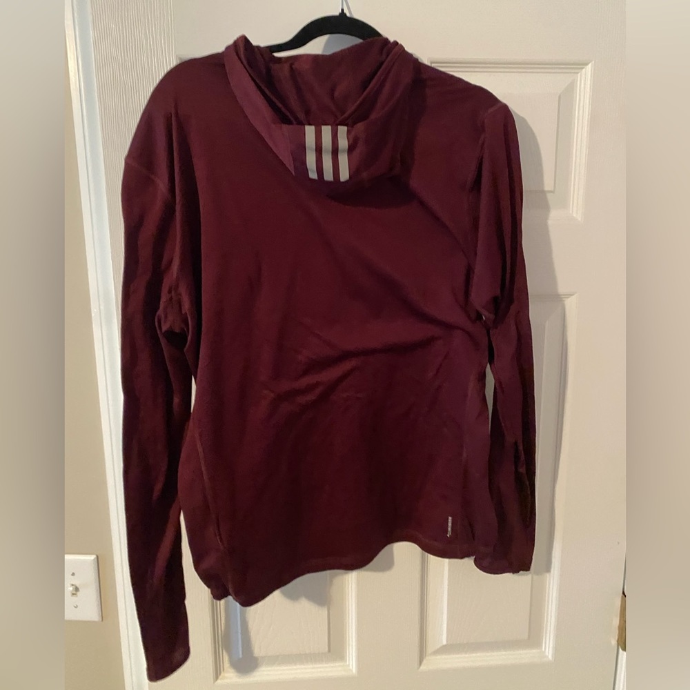 Adidas Maroon Large Lightweight Hoodie - Picture 2 of 3